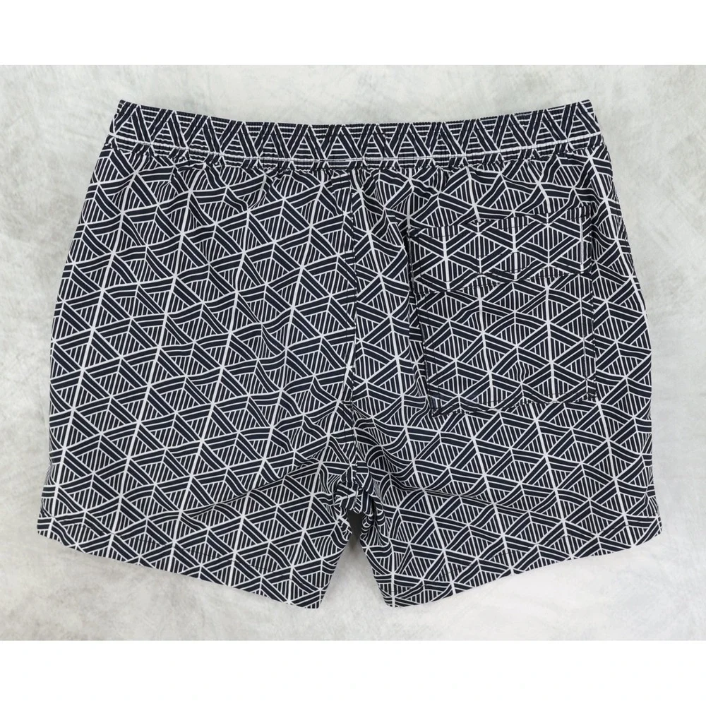 Psycho Bunny Swim Trunks Mens Small S Geometric Blue White Board Shorts Lined